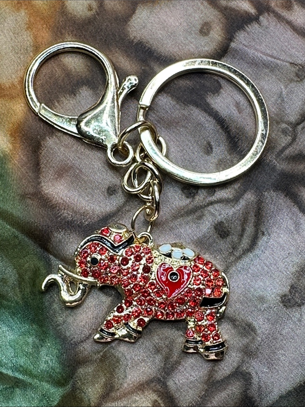 Red Jeweled Elephant Keychain - Kids Accessories
